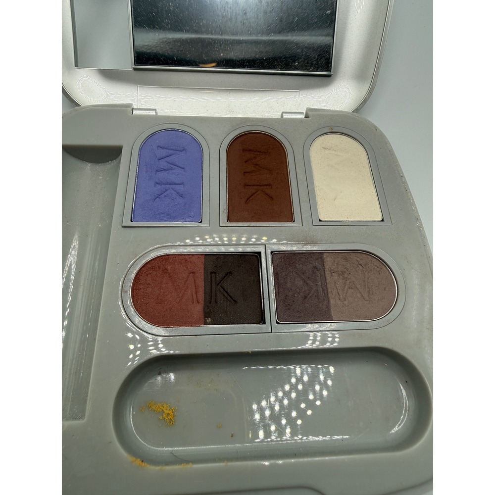 Mary Kay Signature Silver Refillable Makeup Compact Eyeshadow Palette Blue Brown